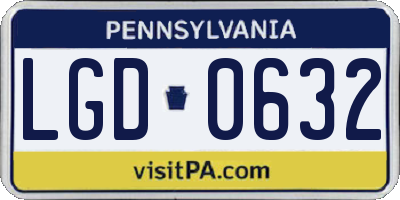 PA license plate LGD0632