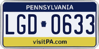 PA license plate LGD0633