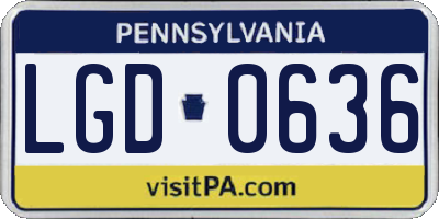 PA license plate LGD0636