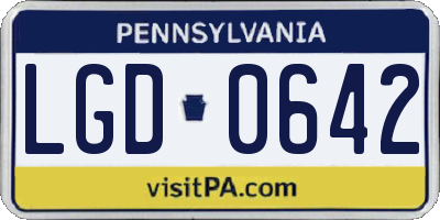 PA license plate LGD0642