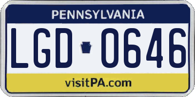 PA license plate LGD0646