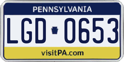 PA license plate LGD0653