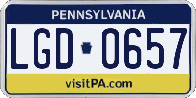 PA license plate LGD0657