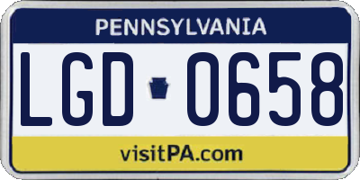 PA license plate LGD0658