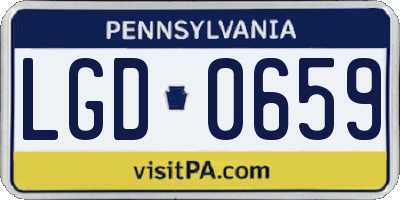 PA license plate LGD0659