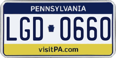 PA license plate LGD0660