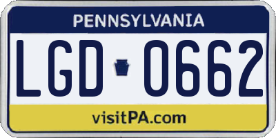 PA license plate LGD0662