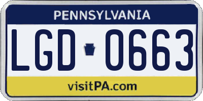 PA license plate LGD0663