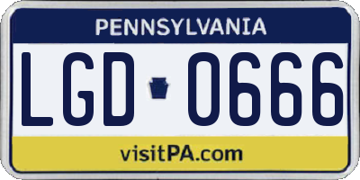 PA license plate LGD0666