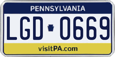 PA license plate LGD0669