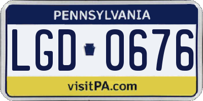 PA license plate LGD0676