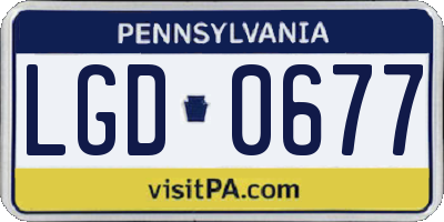 PA license plate LGD0677