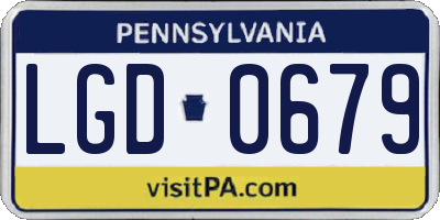 PA license plate LGD0679