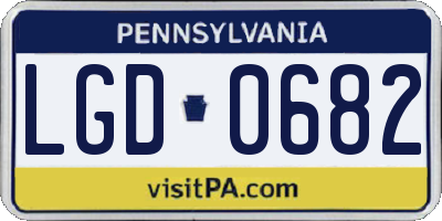 PA license plate LGD0682