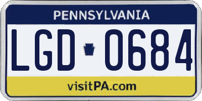 PA license plate LGD0684