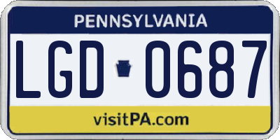 PA license plate LGD0687