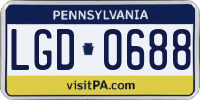 PA license plate LGD0688