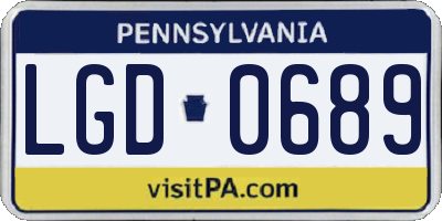 PA license plate LGD0689