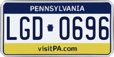 PA license plate LGD0696