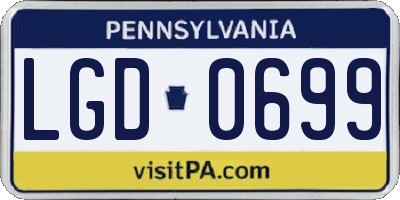 PA license plate LGD0699