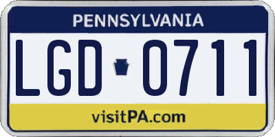 PA license plate LGD0711