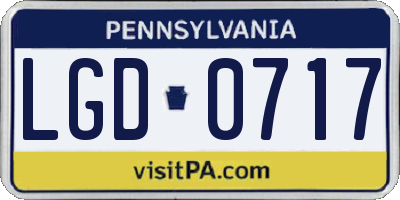 PA license plate LGD0717
