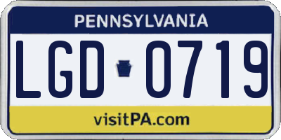 PA license plate LGD0719