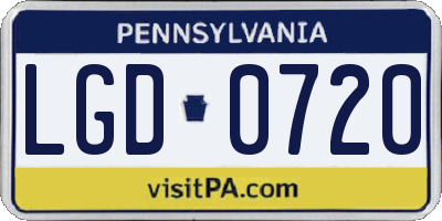 PA license plate LGD0720