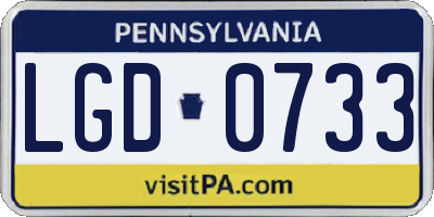 PA license plate LGD0733