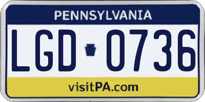 PA license plate LGD0736