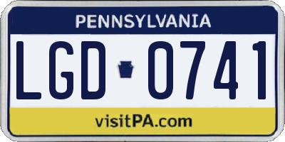 PA license plate LGD0741