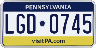 PA license plate LGD0745