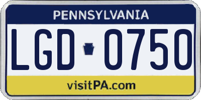 PA license plate LGD0750