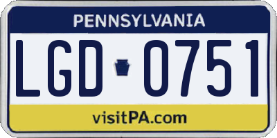 PA license plate LGD0751