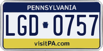 PA license plate LGD0757