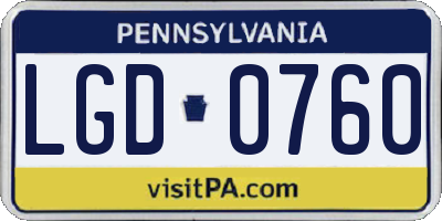 PA license plate LGD0760