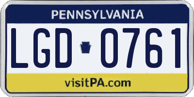 PA license plate LGD0761