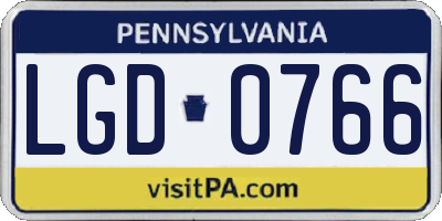 PA license plate LGD0766