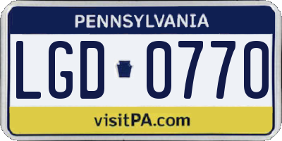 PA license plate LGD0770