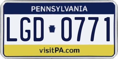 PA license plate LGD0771