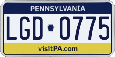PA license plate LGD0775