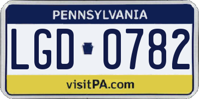 PA license plate LGD0782