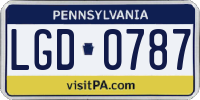 PA license plate LGD0787