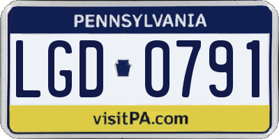 PA license plate LGD0791