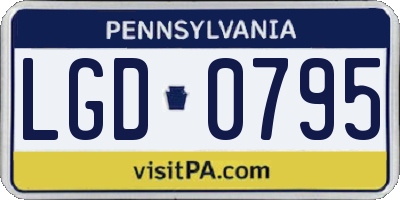 PA license plate LGD0795