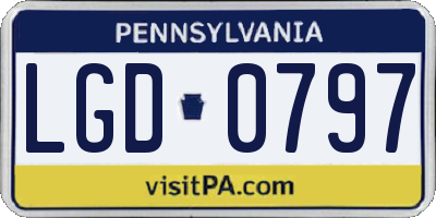 PA license plate LGD0797