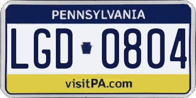 PA license plate LGD0804
