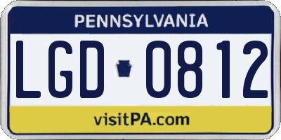 PA license plate LGD0812
