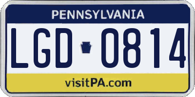 PA license plate LGD0814