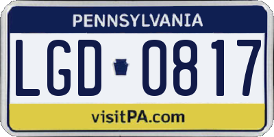 PA license plate LGD0817